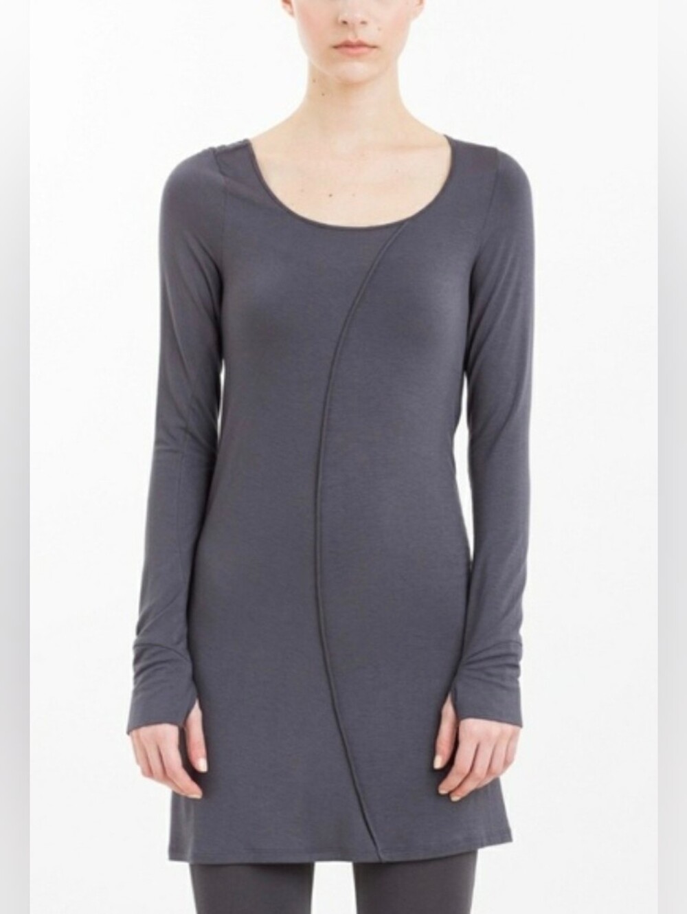 NFP Studio Black Rayon/Spandex Long Sleeve Curve Seam Dress Size 4/Large - Picture 8 of 9